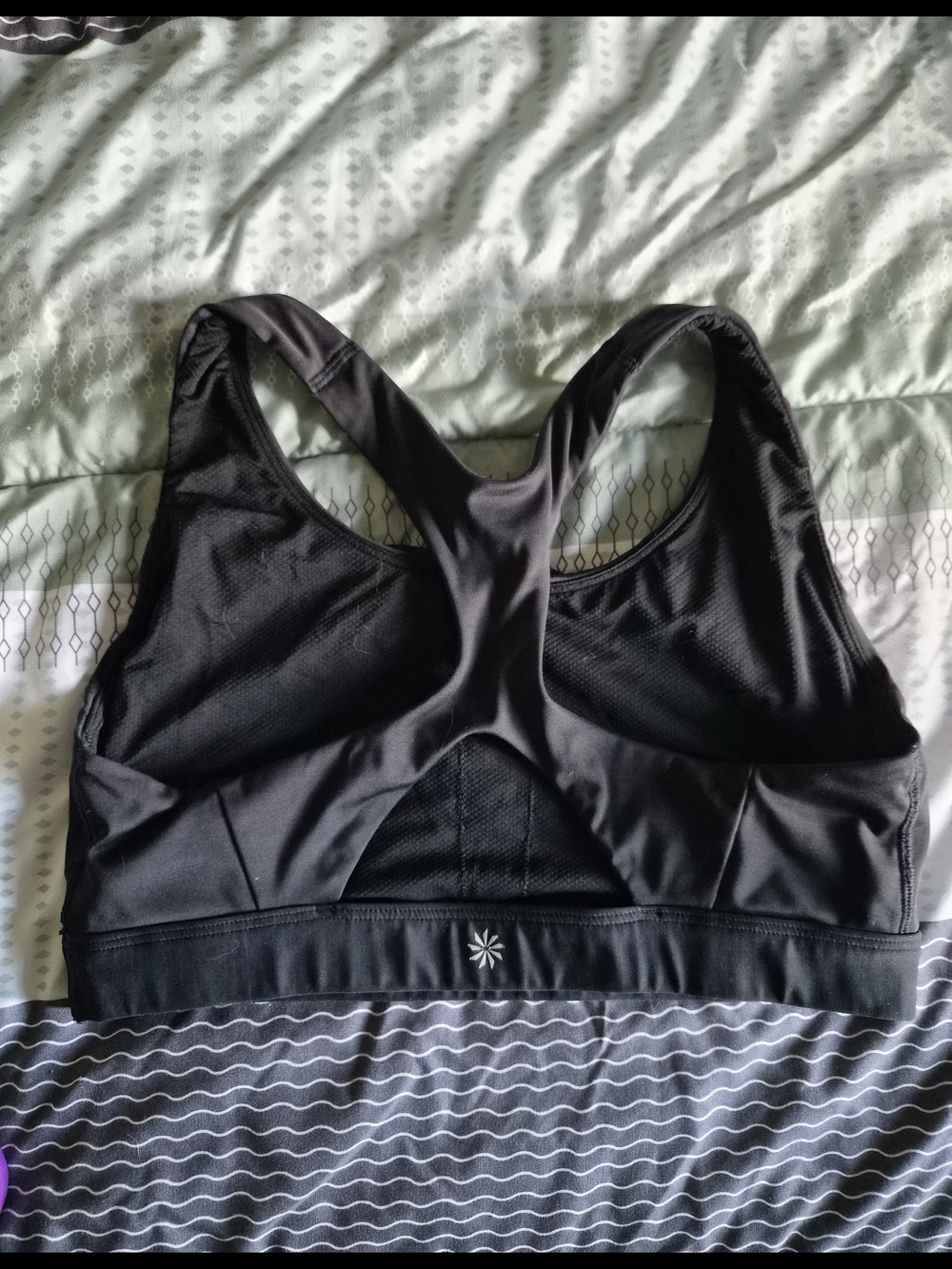 NWOT - Athleta Black Seamless Racerback Medium-Support Sports Bra